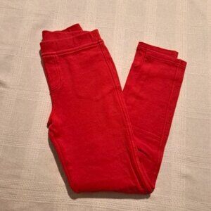 Tea Collection girls size 10 orange pull on pants, 2 back pockets EUC